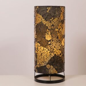 TL. Cilinder Glas Mozaiek Bruin/Goud 40 cm 15800-40-08