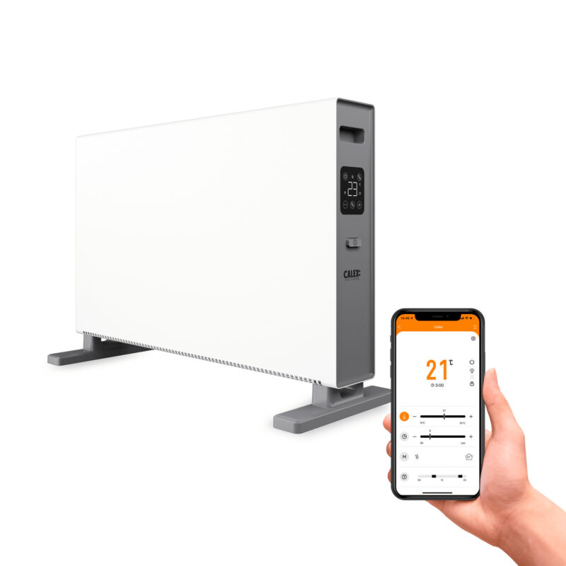 calex smart convector kachel wifi 2000w wit via app en paneel
