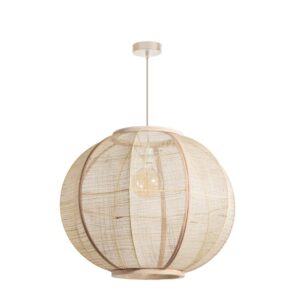 Hoogwaardige houten hanglamp met een natuurlijke en rustieke uitstraling, perfect voor moderne en landelijke interieurs, met E27 verlichting voor een gezellige ambiance.