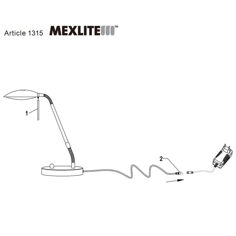 Miniatuur van een Lichy-design tafellamp met flexibele arm en futuristische vormgeving, inclusief netvoeding en kabel. Ideaal voor modern interieur en sfeervolle verlichting.