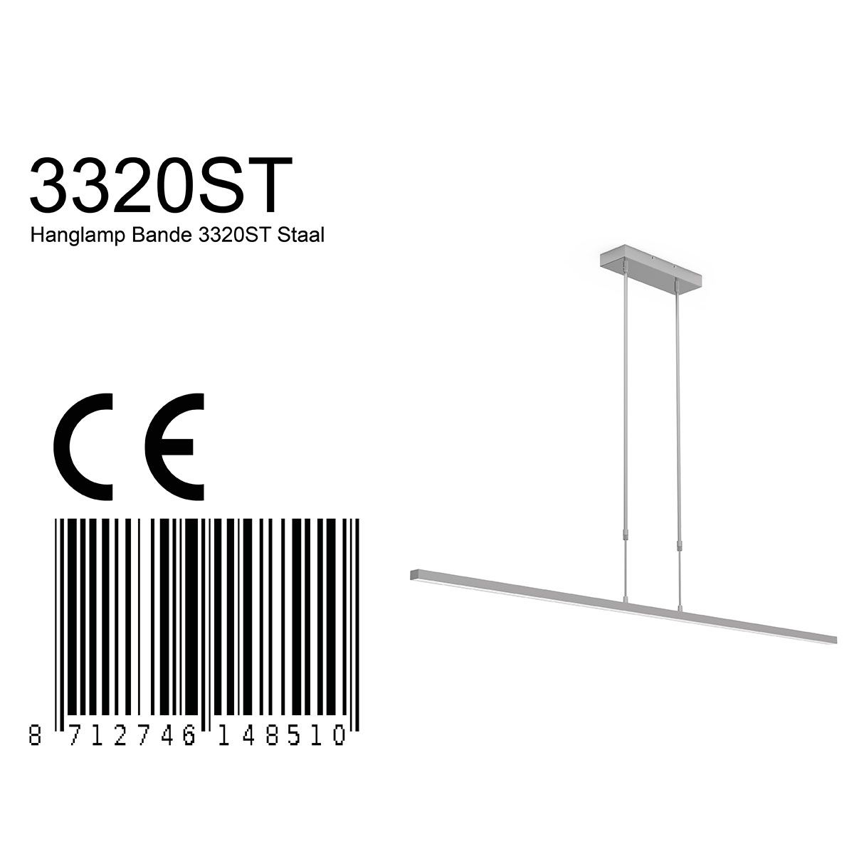 Hanglamp Bande 3320ST Staal - Afbeelding 3