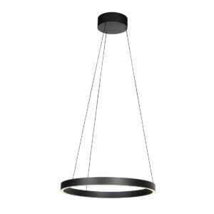 Ronde zwarte hanglamp Mykty 4203ZW – 60 cm diameter