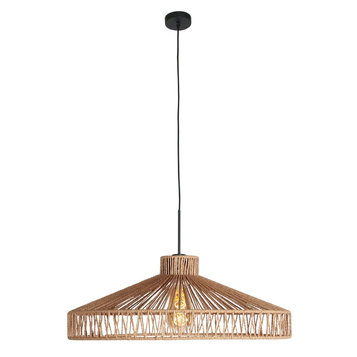 Sparkled Light 4482ZW hanglamp met Twine touwkap Ø50 - Afbeelding 2