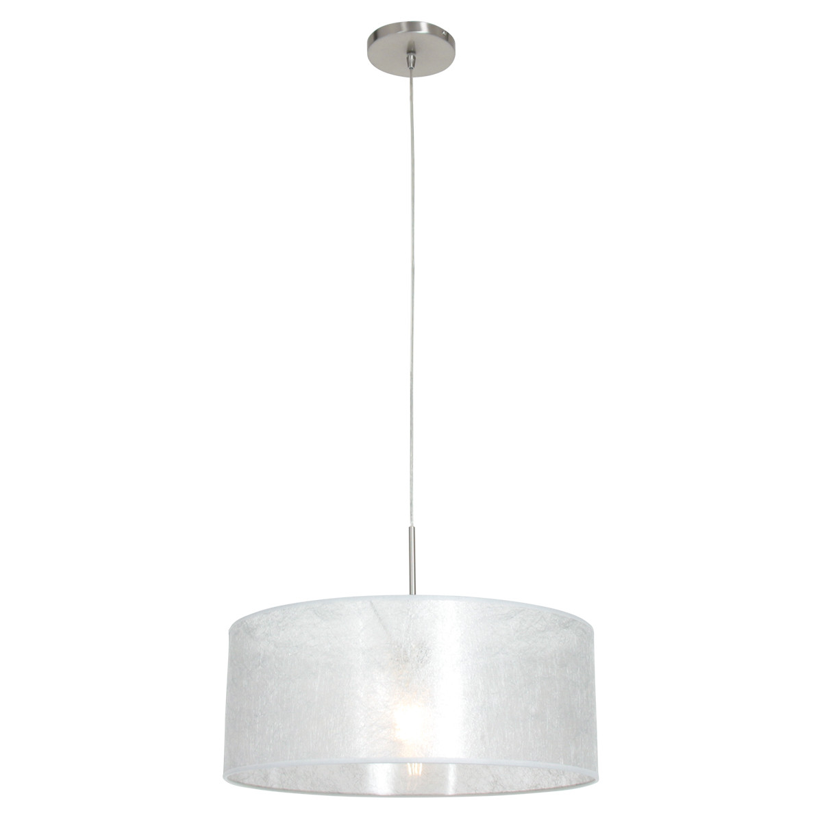 Staalkleurige hanglamp Sparkled Light 9887ST met sizoflor zilver kap - Afbeelding 2