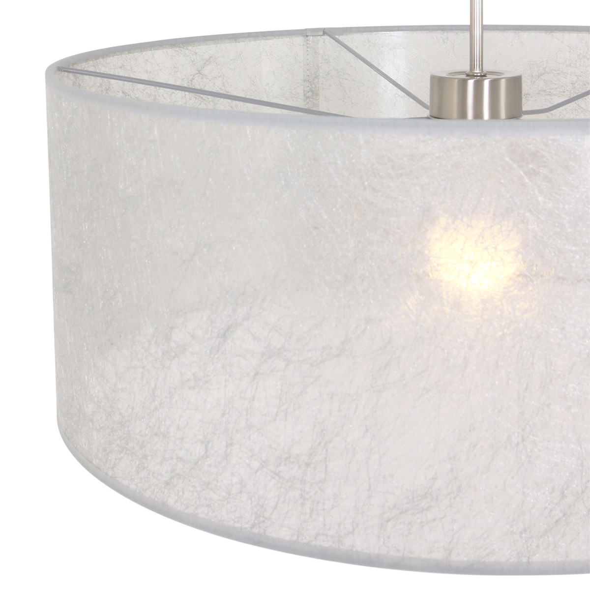 Staalkleurige hanglamp Sparkled Light 9887ST met sizoflor zilver kap - Afbeelding 12