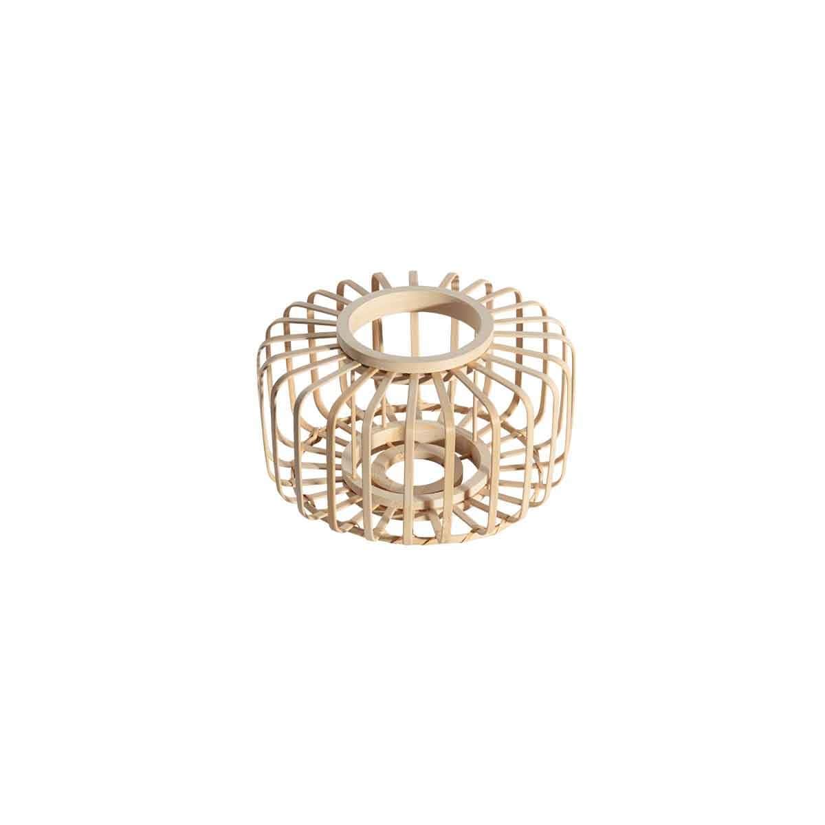 3 Lichts vloerlamp Sparkled Light 4148ZW met naturel bamboe kappen - Afbeelding 5