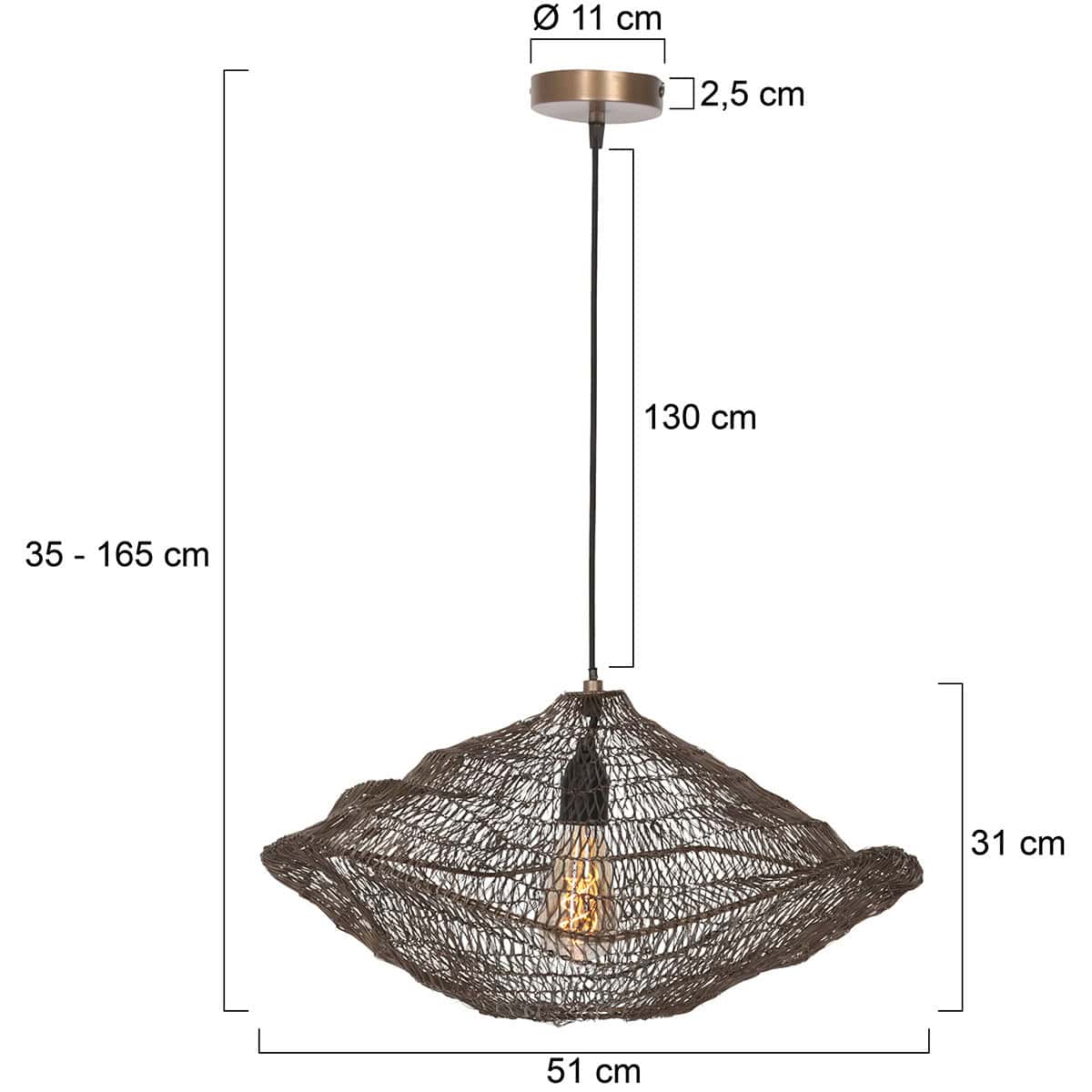 Hanglamp Feuilleter 3399BR brons 51cm - Afbeelding 8