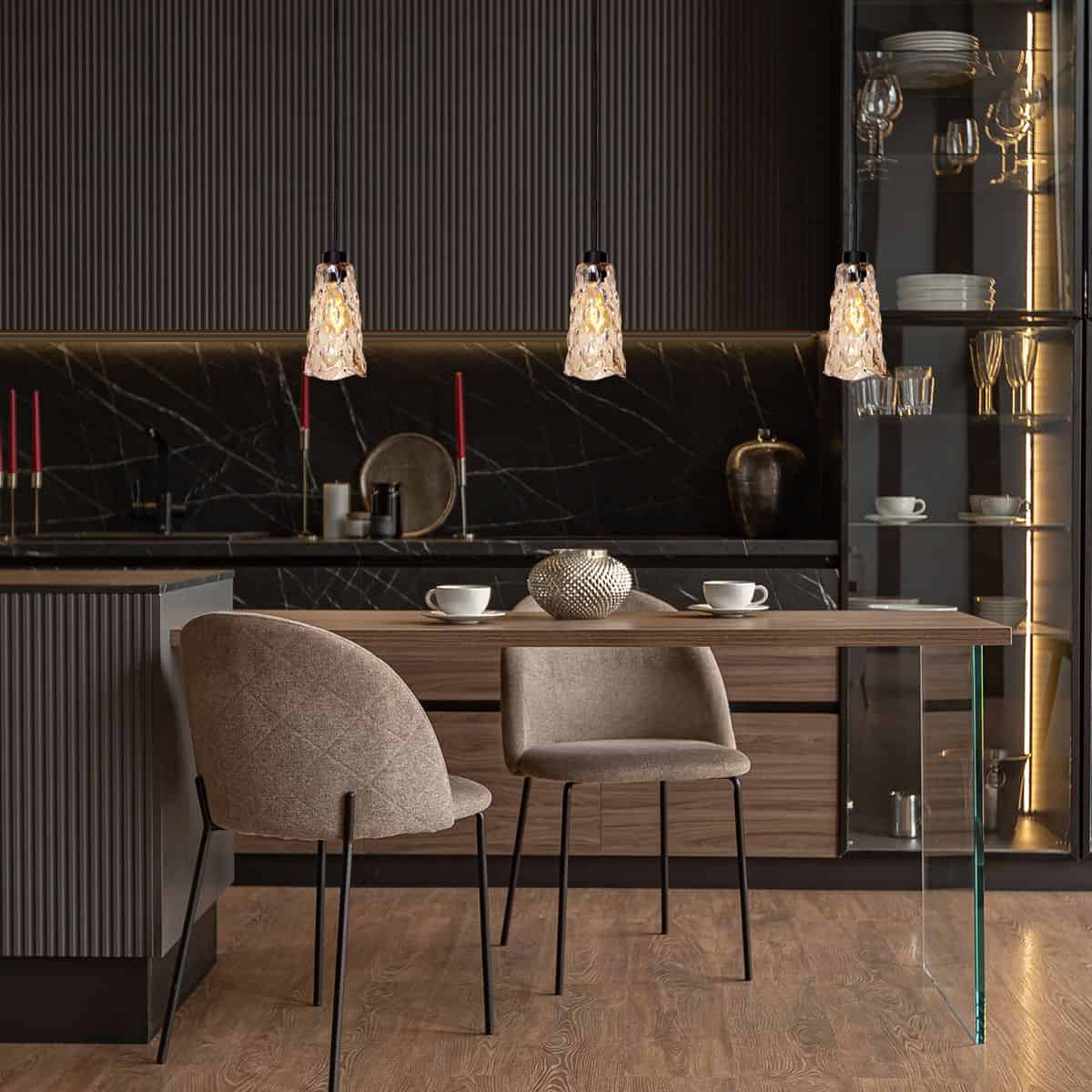 Hanglamp Vidrio 3831ZW amber geel glas - Afbeelding 3