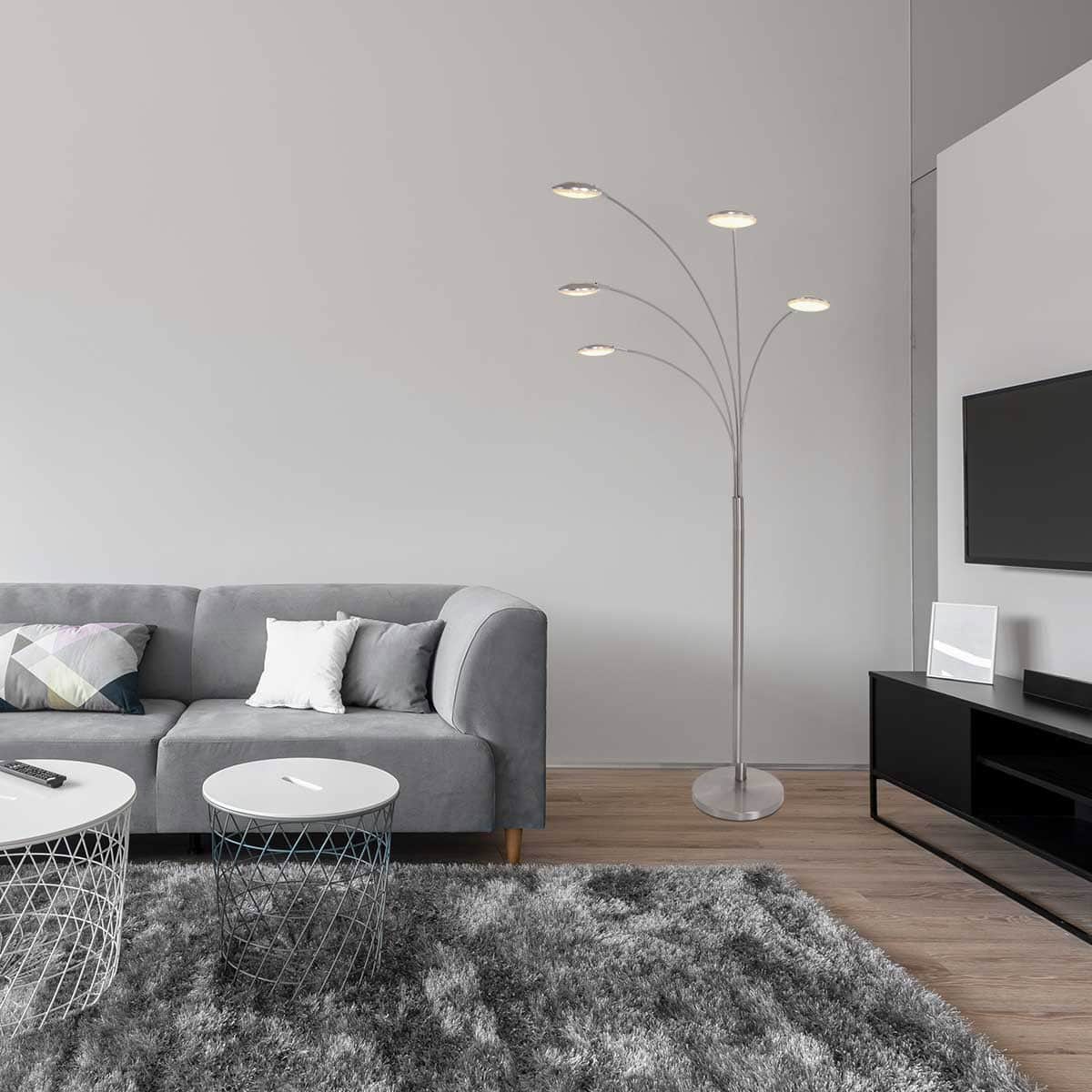 Moderne 5-lichts vloerlamp 1327ST – Stijlvolle LED booglamp met dimfunctie - Afbeelding 3