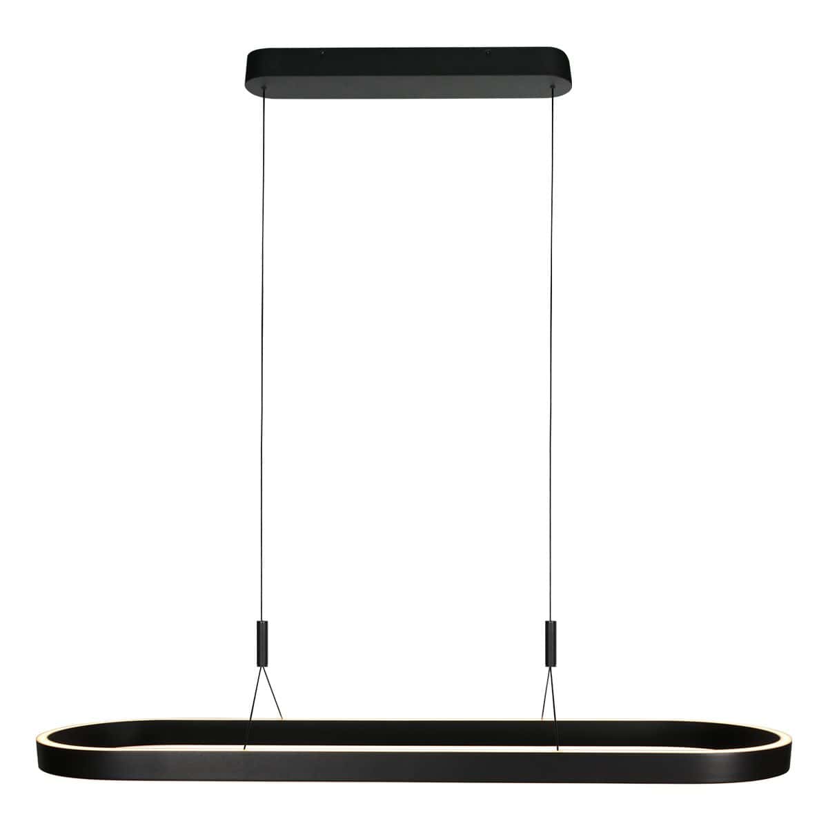 Ovale zwarte hanglamp Mykty 4205ZW – 120 cm breed