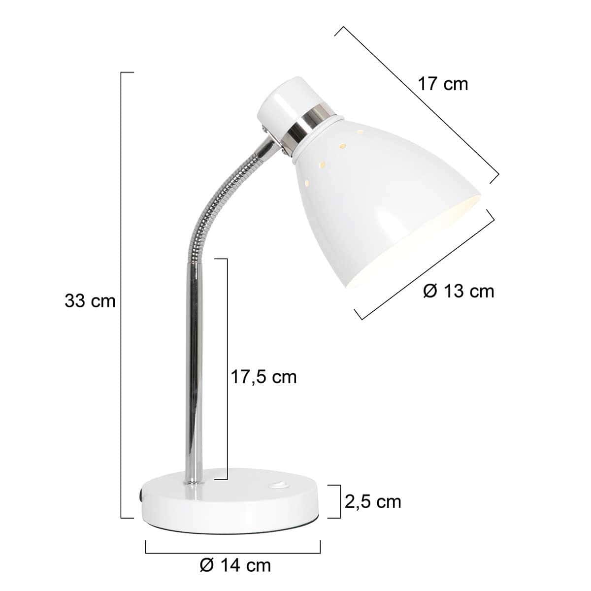 Tafellamp Spring 3391W Wit E27 fitting - Afbeelding 6