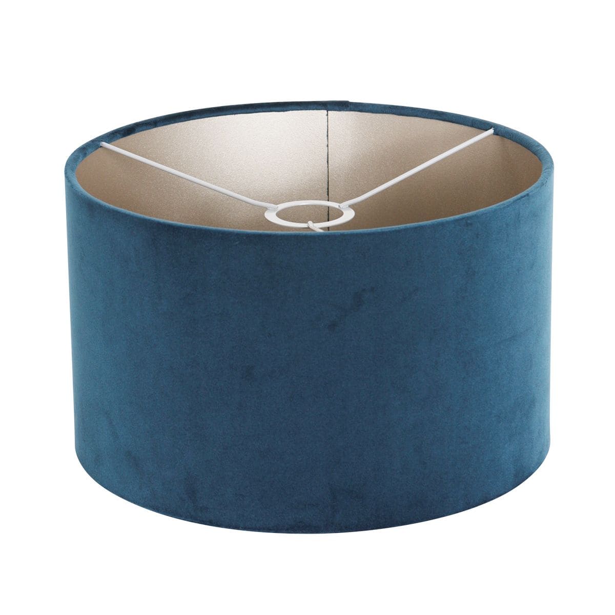 Vloerlamp Noor 4435ST – Geborsteld staal met blauwe velours kap - Afbeelding 5