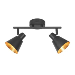 Zwarte 2 lichts spot Oeroe 4114ZW met E14 fittingen