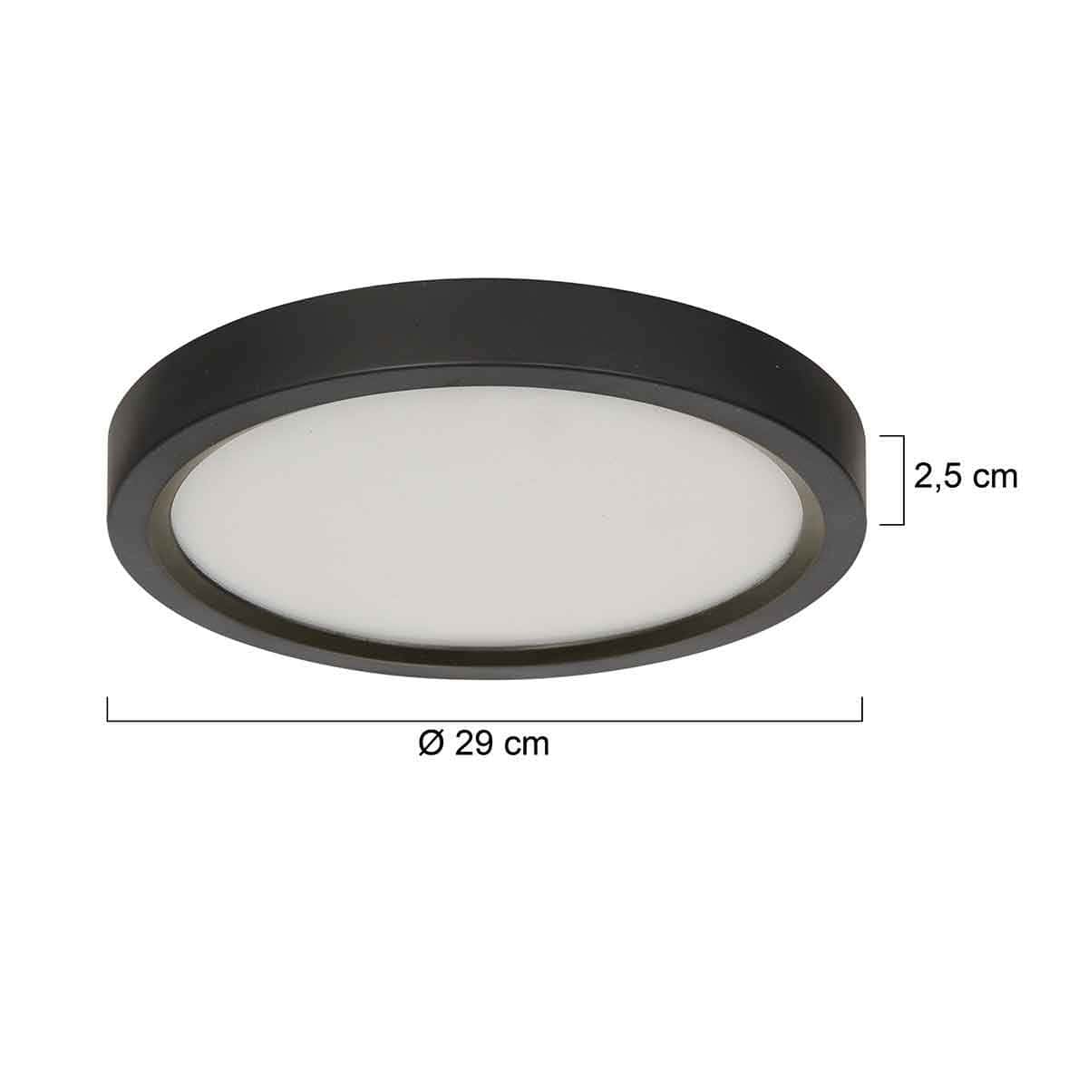Zwarte plafondlamp 4132ZW Luminix, 3 standen lichtkleur instelbaarheid en dimbaar Ø29 cm - Afbeelding 7