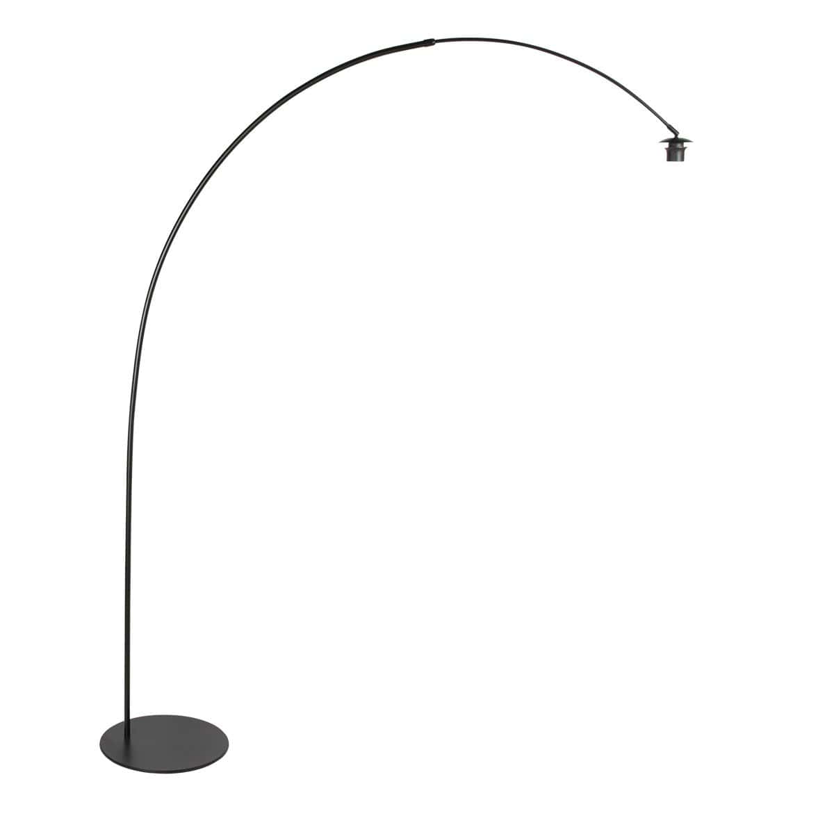 Zwarte vloerlamp Curve 4268ZW met grijs grof linnen kap – Uniek design en functioneel gebruik - Afbeelding 8