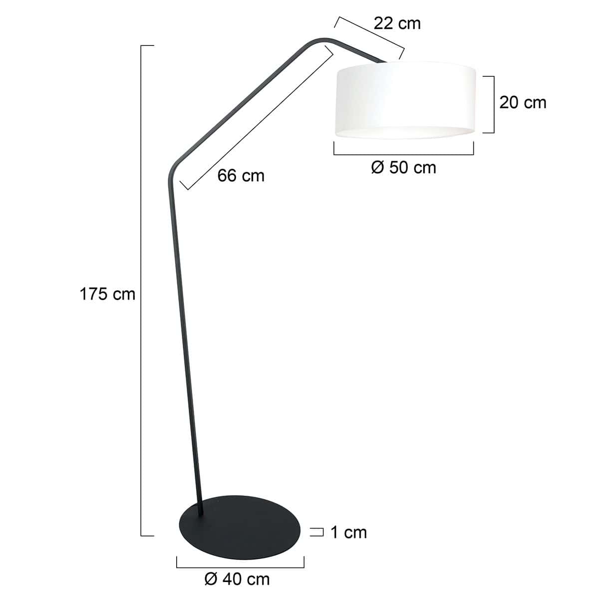 Zwarte vloerlamp Zig-Zag 4244ZW met wit grof linnen kap – Uniek design en functioneel gebruik - Afbeelding 6