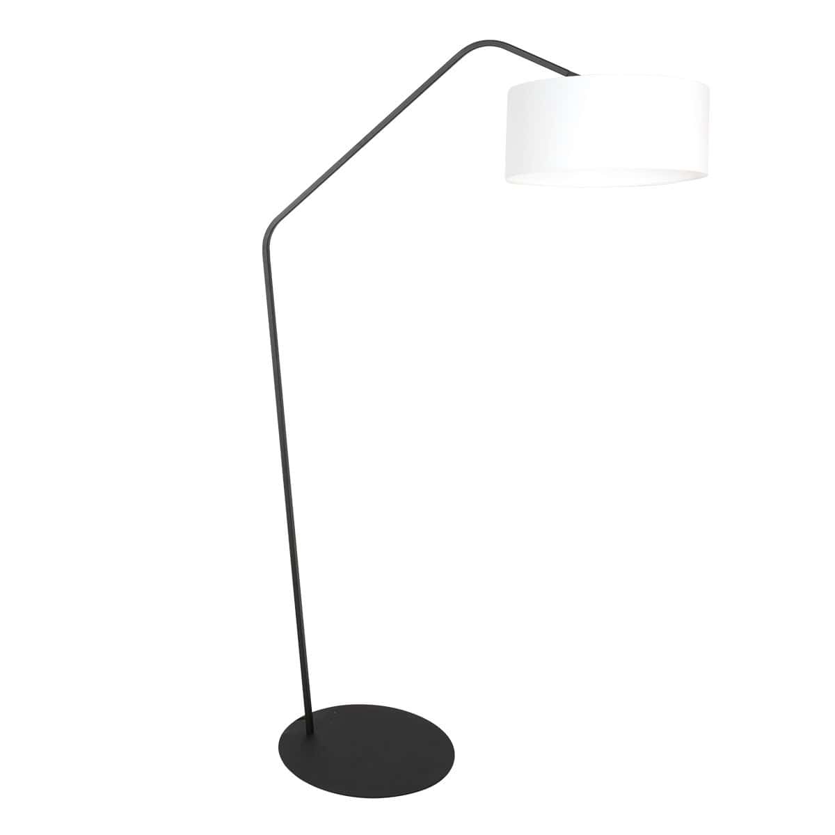 Zwarte vloerlamp Zig-Zag 4244ZW met wit grof linnen kap – Uniek design en functioneel gebruik
