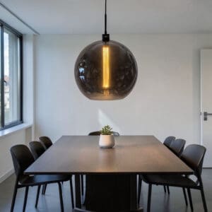 Lampen Hanglamp Visiera Rookglas 50x49cm