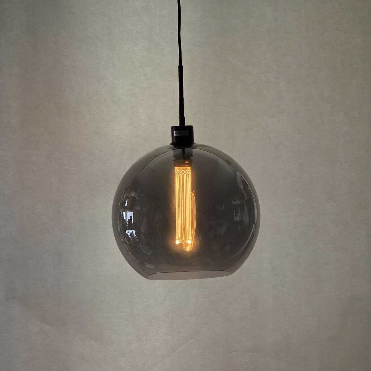 Losse Glazen Kap Smoke 30x28cm Handgemaakt Rookglas Voor E27 Armaturen