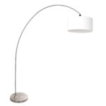 Booglamp Solva 3911ST met een grof wit linnen kap
