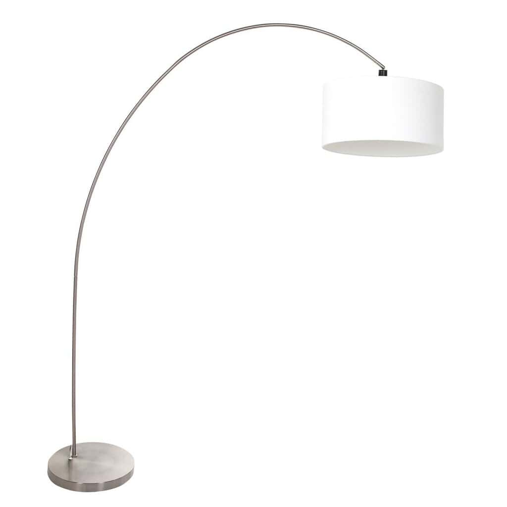 Booglamp Solva 3911ST met een grof wit linnen kap