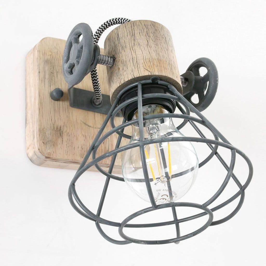 Grijze wandlamp / spot Geurnesey 1578GR met E27 fitting - Afbeelding 10