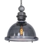 Hanglamp Bikkel 1452GR - grijze glazen hanglamp met karakter