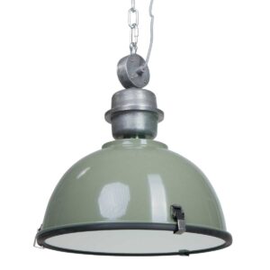 Hanglamp Bikkel 7586G stoere groene lamp met industrieel karakter