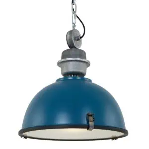 Hanglamp Bikkel 7586PE petrol met stoere industri&euml;le look