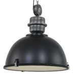 Hanglamp Bikkel XXL 7834ZW robuuste zwarte hanglamp &Oslash;52 cm