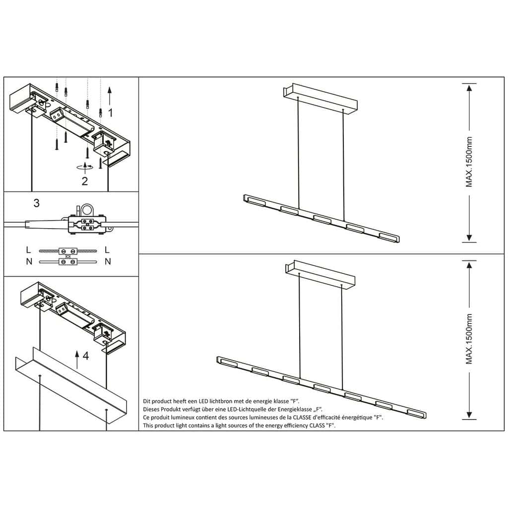 Hanglamp Bloc 3297ZW Zwart met Cable lift - Afbeelding 9