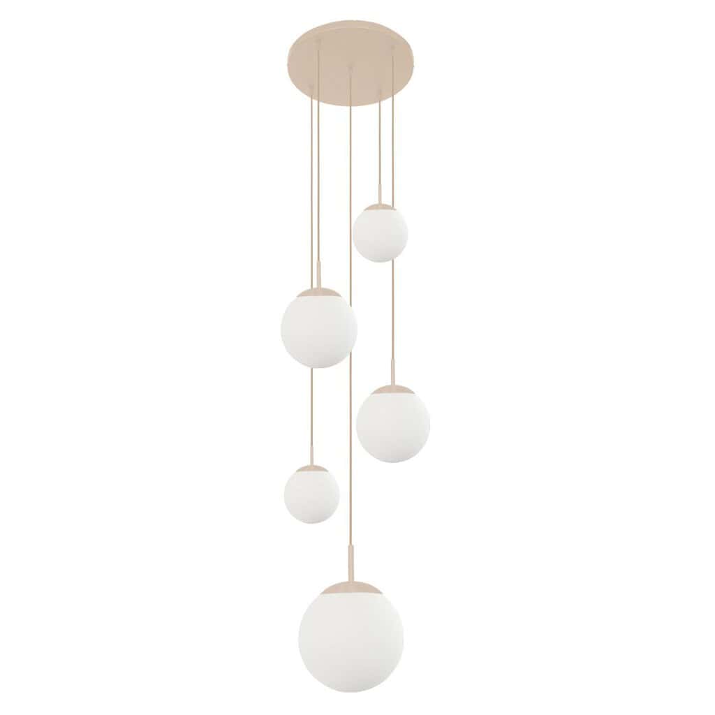 Hanglamp Bollique 2730CR crème 5 lichts designlamp met mat wit glas - Afbeelding 9