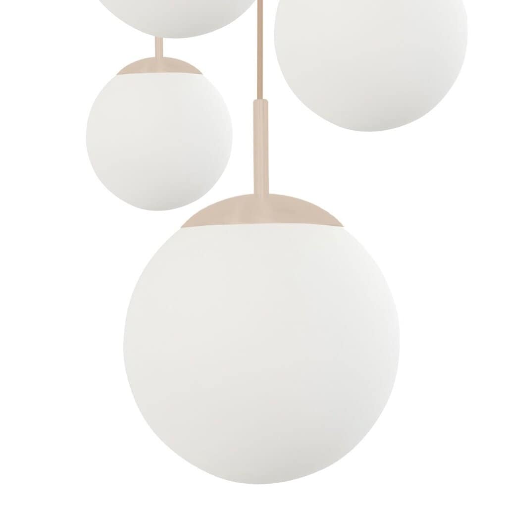 Hanglamp Bollique 2730CR crème 5 lichts designlamp met mat wit glas - Afbeelding 5