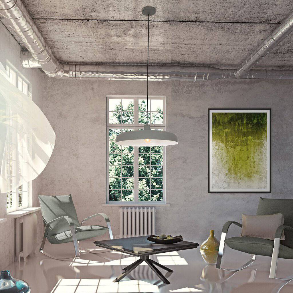 Hanglamp Krisip 2677GR Grijs met E27 fitting aan strijkijzer snoer - Afbeelding 3