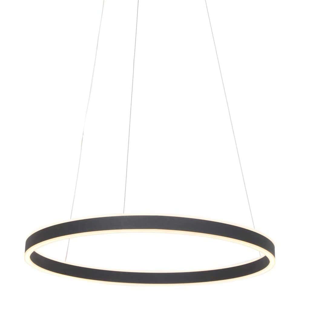 Hanglamp Ringlux 3502ZW zwarte LED ringlamp Ø 60 cm