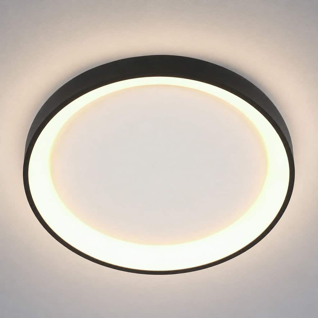 Plafondlamp Ringlede 3691ZW zwarte LED lamp Ø38 cm met uplight - Afbeelding 9