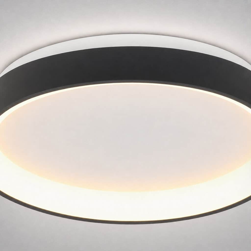 Plafondlamp Ringlede 3691ZW zwarte LED lamp Ø38 cm met uplight - Afbeelding 7