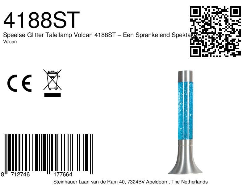 Speelse Glitter Tafellamp Volcan 4188ST – Een Sprankelend Spektakel - Afbeelding 7