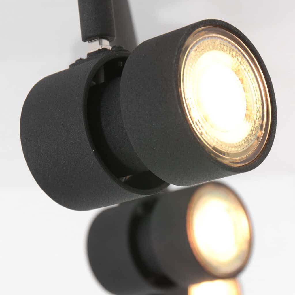 Spot Natasja 7904ZW zwarte 4-lichts spot met dimbaar GU10 licht - Afbeelding 5