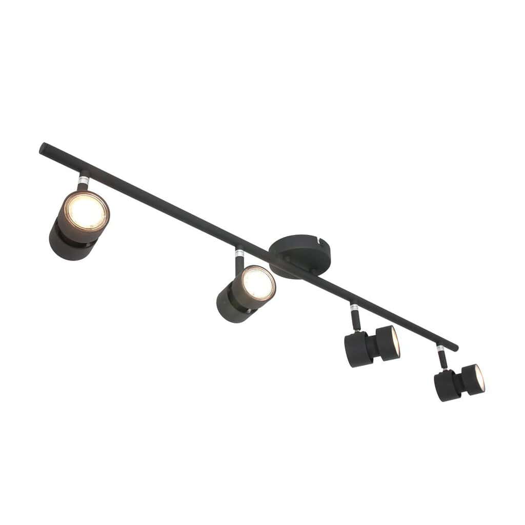 Spot Natasja 7904ZW zwarte 4-lichts spot met dimbaar GU10 licht