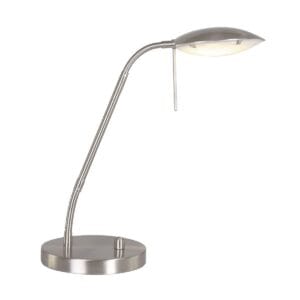 Staalkleurige tafellamp Biron 1315ST met draai dimmer