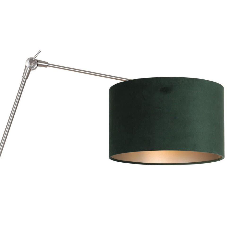 Staalkleurige wandlamp Prestige Chic 8109ST met groen velours kap - Afbeelding 15