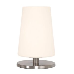 Tafellamp Ancilla 3101ST staal touch on/off met opaal wit glas