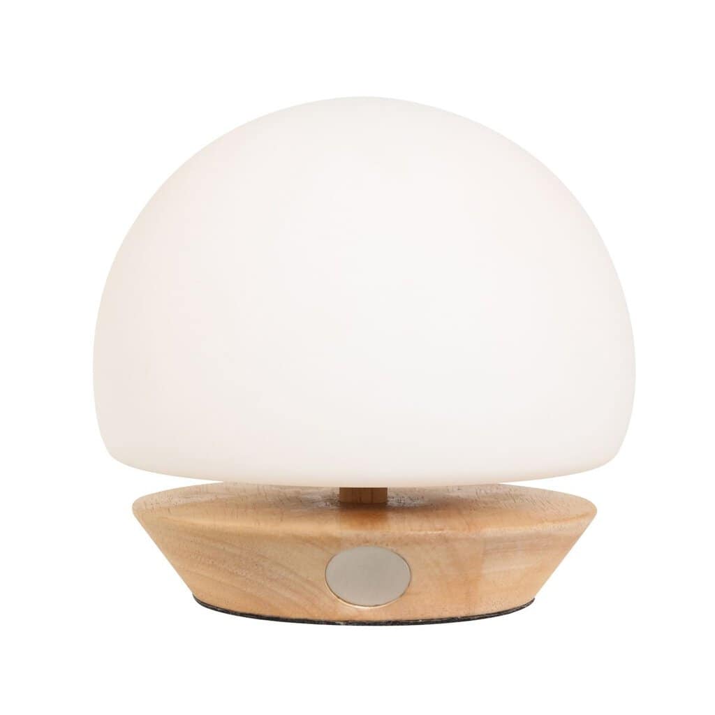 Tafellamp Ancilla 7932BE beuken met wit glas 3 stappen dimbaar - Afbeelding 4