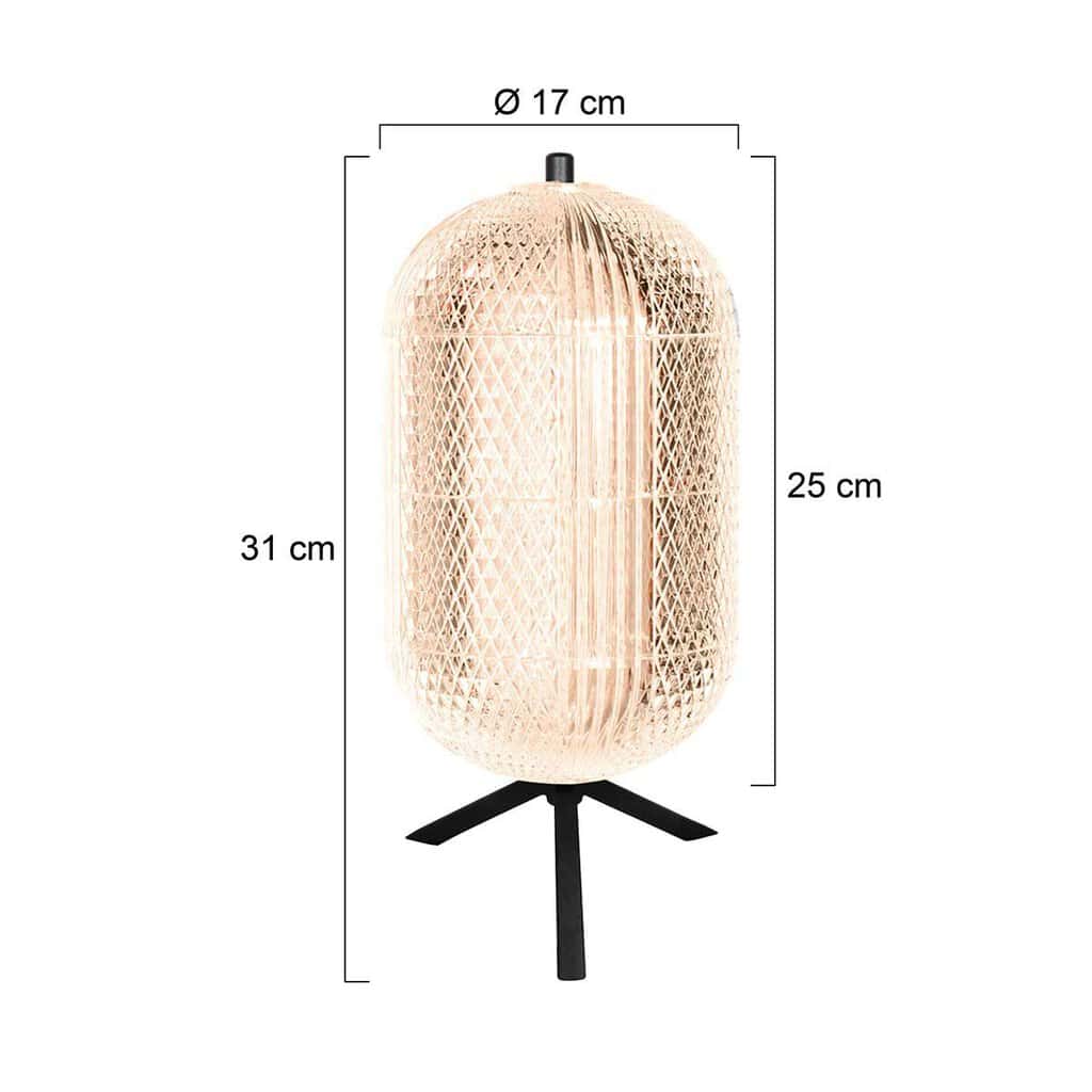 Tafellamp Geripu 3841ZW Ø15cm geribbeld kunststof met led module - Afbeelding 7
