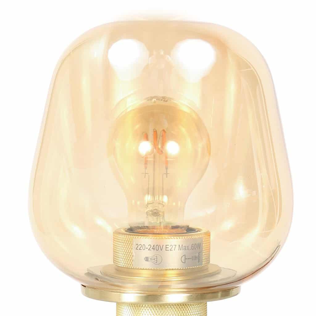 Tafellamp Reflexion 2683ME messing lamp met amber glas - Afbeelding 4