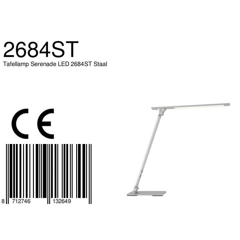 Tafellamp Serenade 2684ST stalen LED bureaulamp verstelbaar - Afbeelding 9