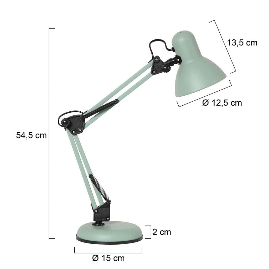 Tafellamp Study 3456G – groene bureaulamp verstelbaar - Afbeelding 8