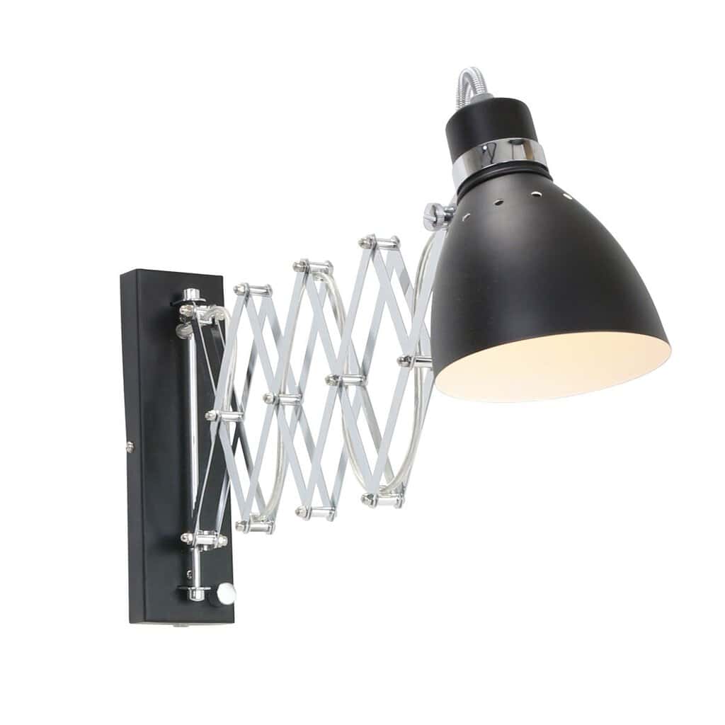 Wandlamp Spring 6290ZW zwart met E27 fitting en draaidimmer - Afbeelding 15