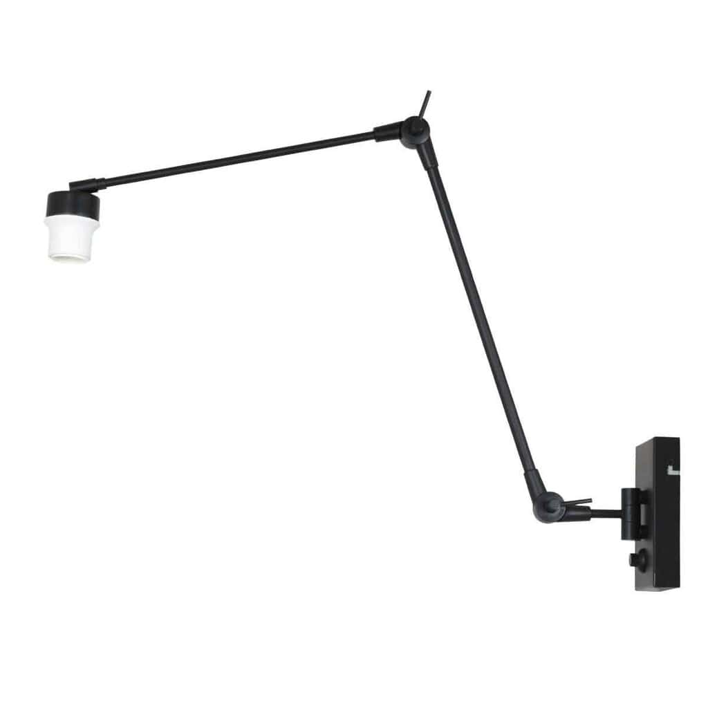 Zwarte wandlamp Prestige Chic 7396ZW zonder kap - Afbeelding 2